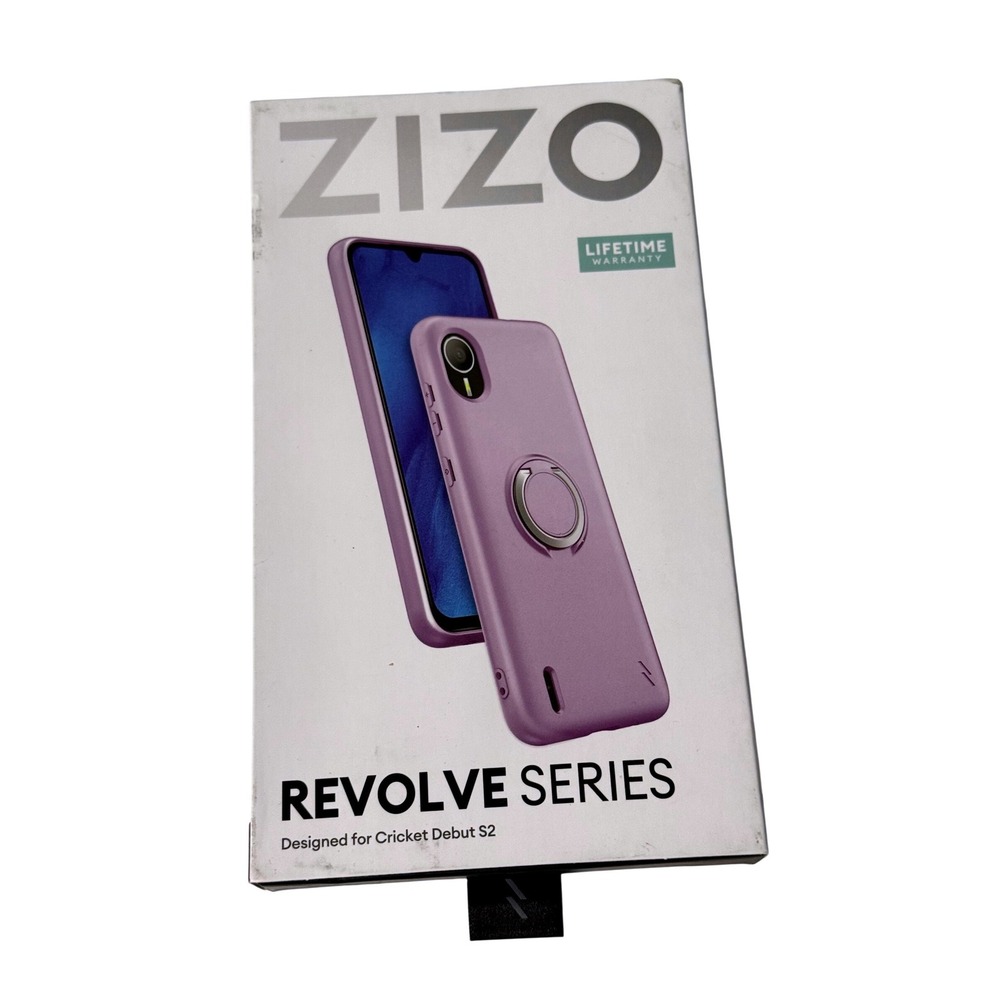 Zizo Revolve Series Case for Cricket Debut S2 Lavender Purple Ring Kickstand NEW